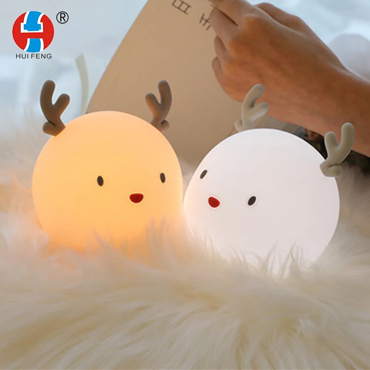 
cute fawn Silicone night lamp & USB charging beat night light and sleep atmosphere light 