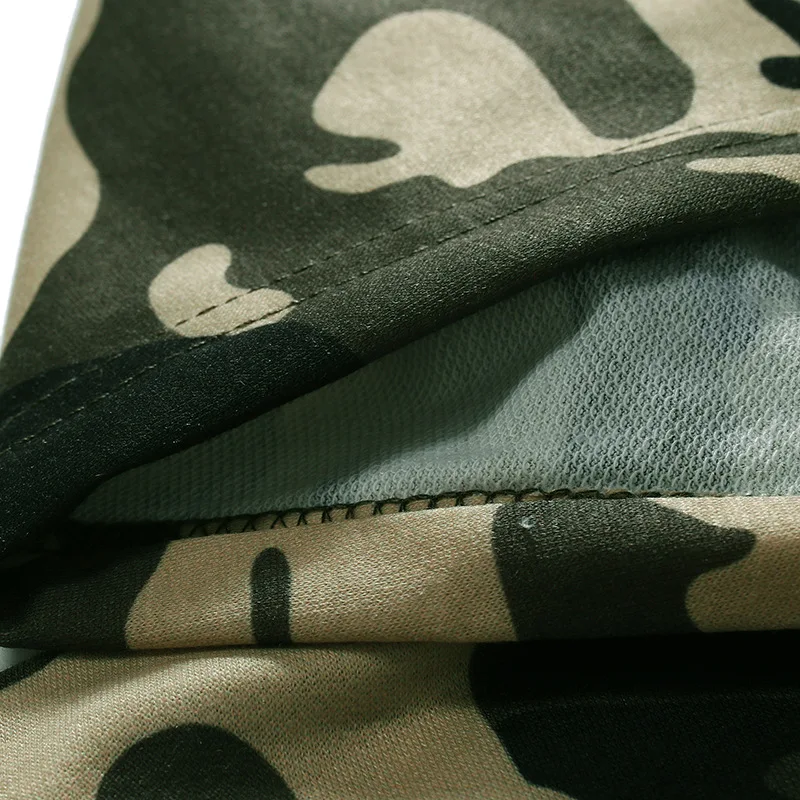 
Mens Custom Green T Shirts Hoodie Digital Camo Printed T-shirts with Zipper on Back 