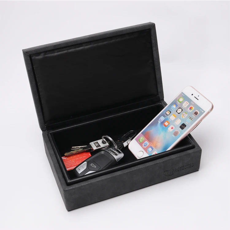 New Style Rectangle Anti Theft Faraday Car Key Signal Blocker Case with Magnets for Car Keys Fobs Magnetic Key Box