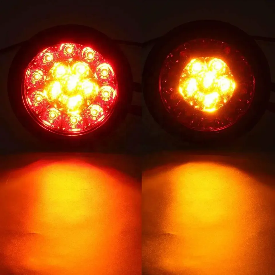 16LED Discoloration Tail Light Rear Fog Light Stop Brake Running Reverse Lamp For Truck Trailer Lorry