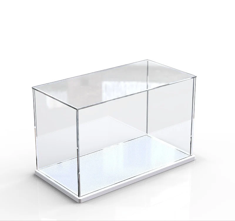 Custom acrylic plexiglass dust proof display watch case with logo business for carton storage package small gift plastic box