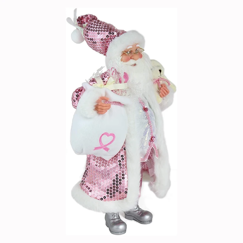 Custom Christmas Plush Decoration Figurine Ornament Santa Claus Xmas Tree Ornament Collection Party Supplies Holiday Dolls