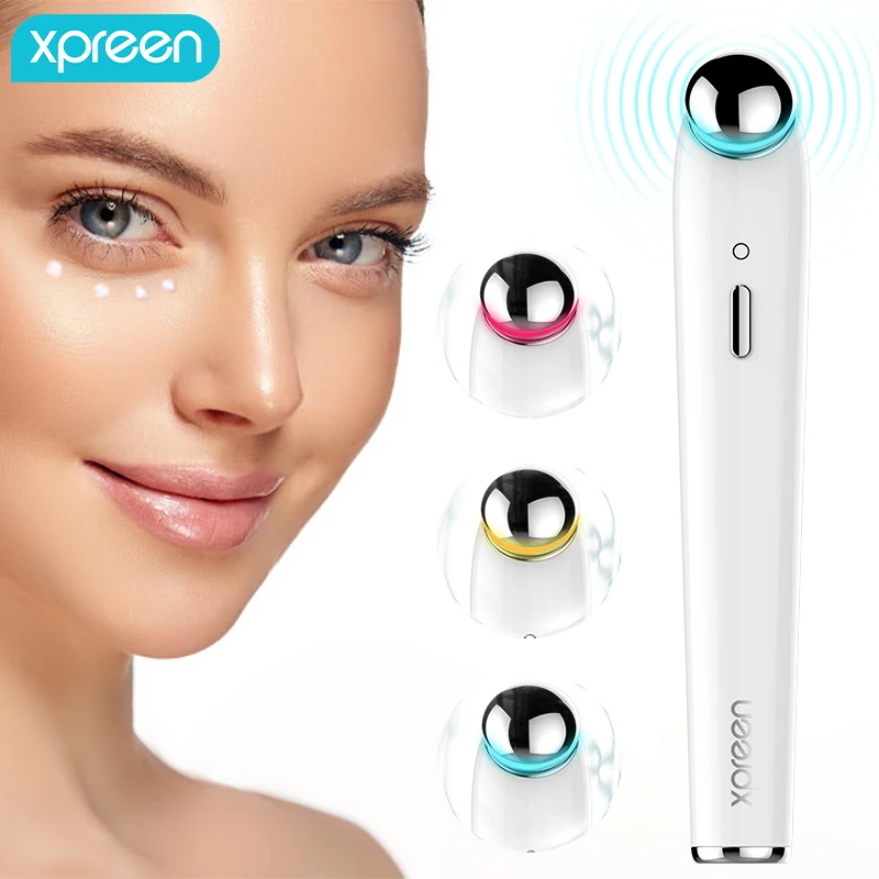 Electric Skin Care Tool Device Vibration Eye And Lip Massager Wand Stick Pen Eye Lip Beauty Enhancer Massager With Heat And Led