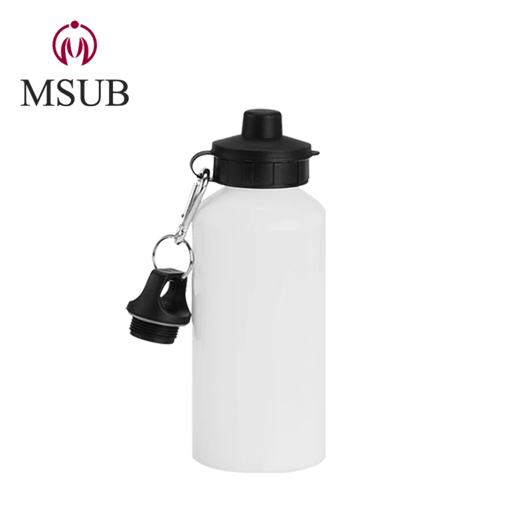 400ml 500ml 600ml 750ml silver white single wall aluminum sublimation water bottle sport bottle
