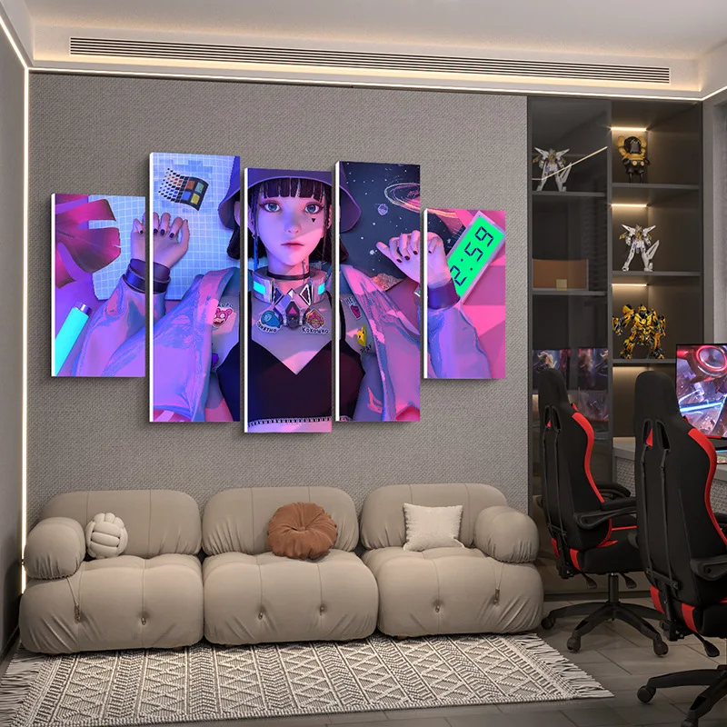 Wholesale Anime Trendy Aluminum Decorative Painting Girl Creative Poster Canvas Painting