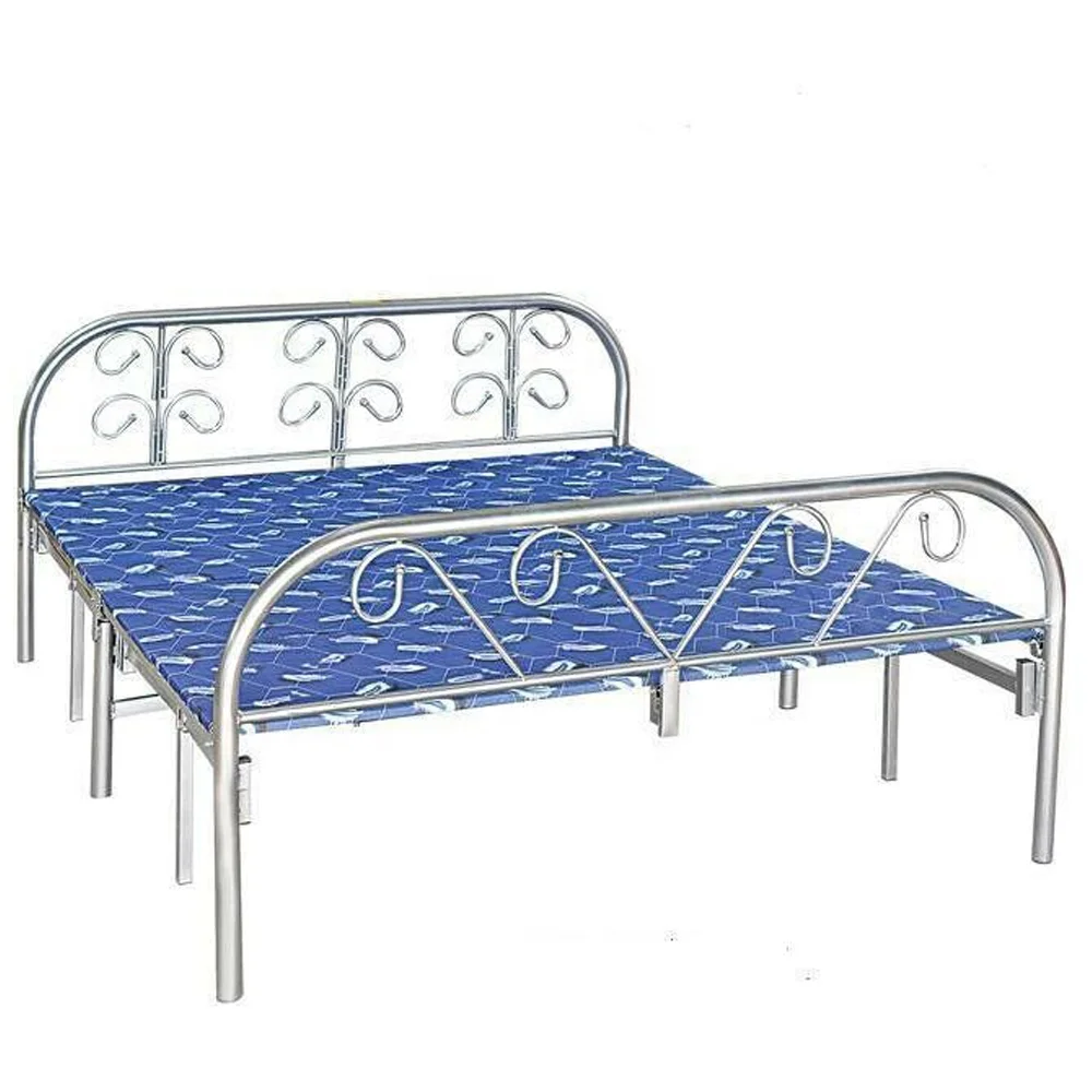 Made in China mark cheap folding bed for adults portable metal single bed frame metal
