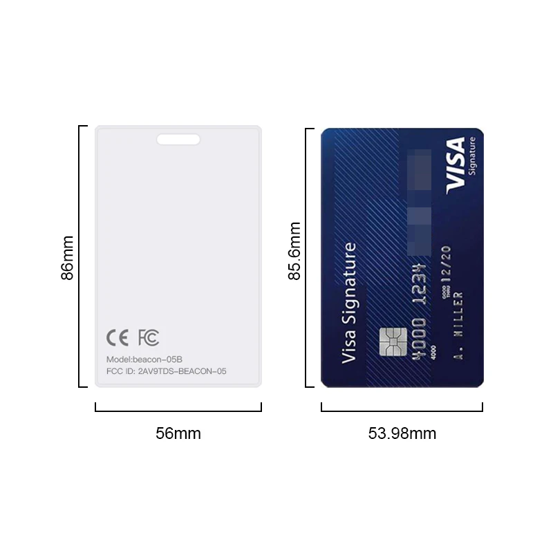 
Wearable Ble5.2 nRF52811 Waterproof UltraThin Card Beacon up to 100M NFC ID Ibeacon  (1600185201881)