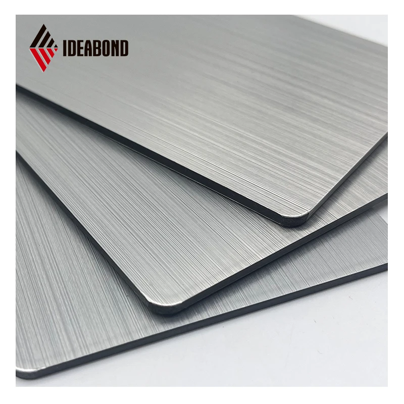 Hot Sale Metal Building Materials 4x8ft 3MM Brushed Color Aluminum Composite Boards For IDEABOND ACM Sheet  manufacturers