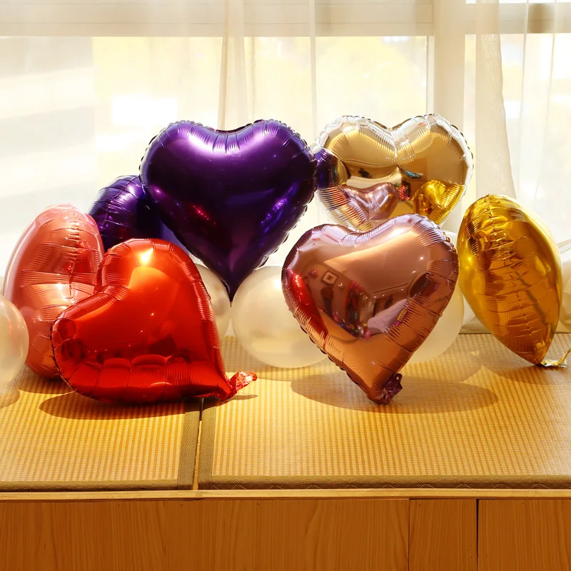 Popular New Designed can customized 18 inch gradient foil helium heart balloon for wedding party supplies