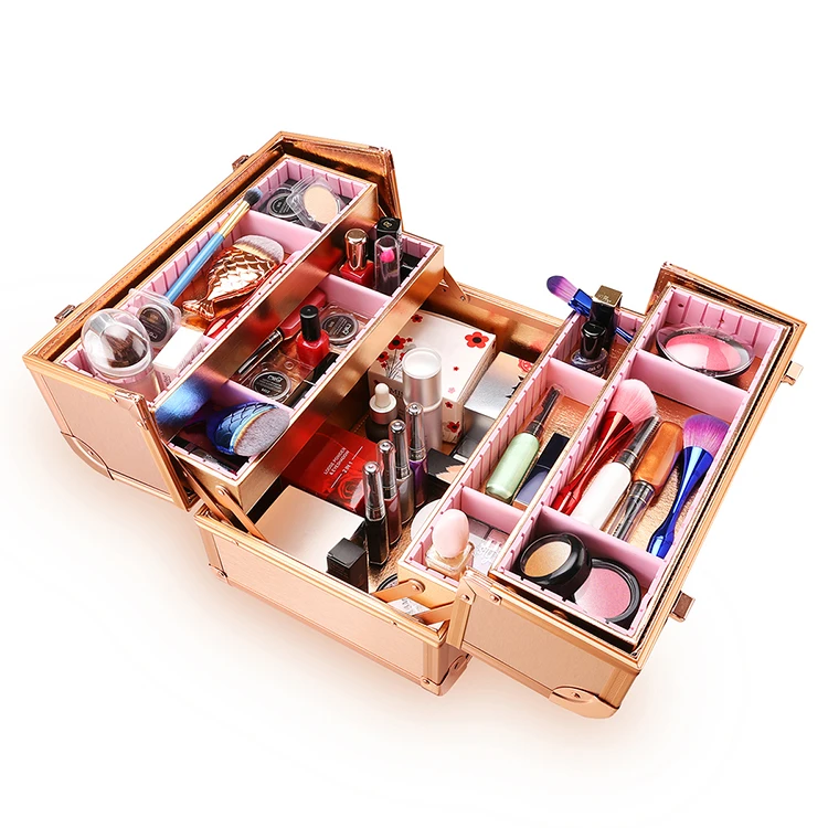 Профессиональный алюминиевый косметический портативный чехол для косметики