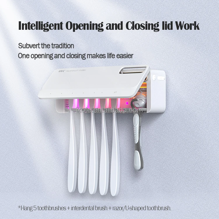 New Arrival Wall-Mounted Toothbrush Storage with UV Air Disinfector Dryer Fan Timing Function