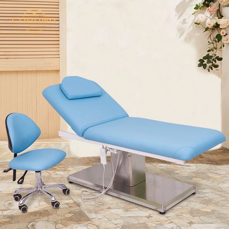 Physiotherapy Clinic Beauty Salon Treatment Table De Massage Metal Base Modern Height Adjustable Massage Table Bed