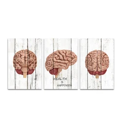 Neurology Wall Art Human Brain Painting Anatomy Art Clinic Office Wall Art Health Quote Prints on Canvas Doctor Present