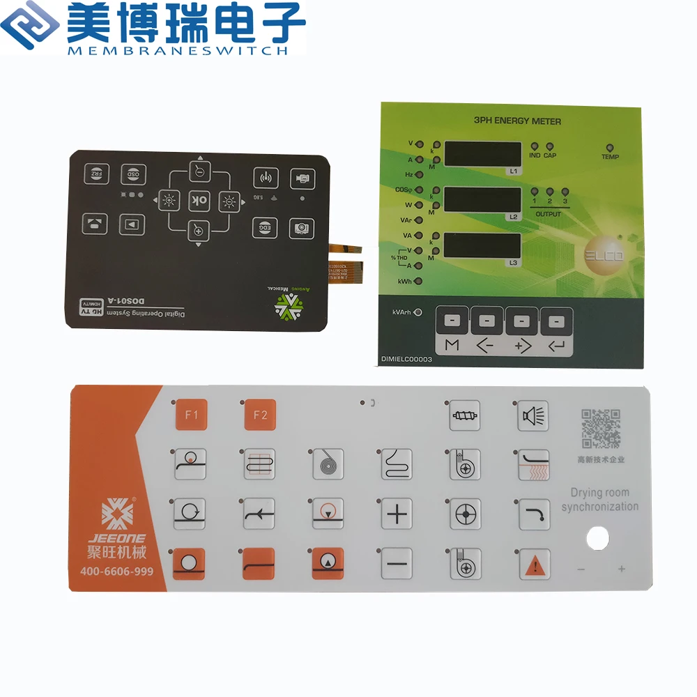 Customized flexible touch screen tactile buttons membrane switch vivid alphanumeric keypad