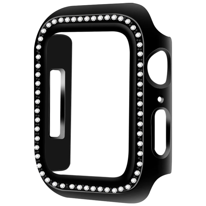 
Compatible Apple Watch Series 6/5/4/SE Case 44mm,Protective PC Bumper Cover Bling Crystal Diamond Frame Iwatch Accessories 
