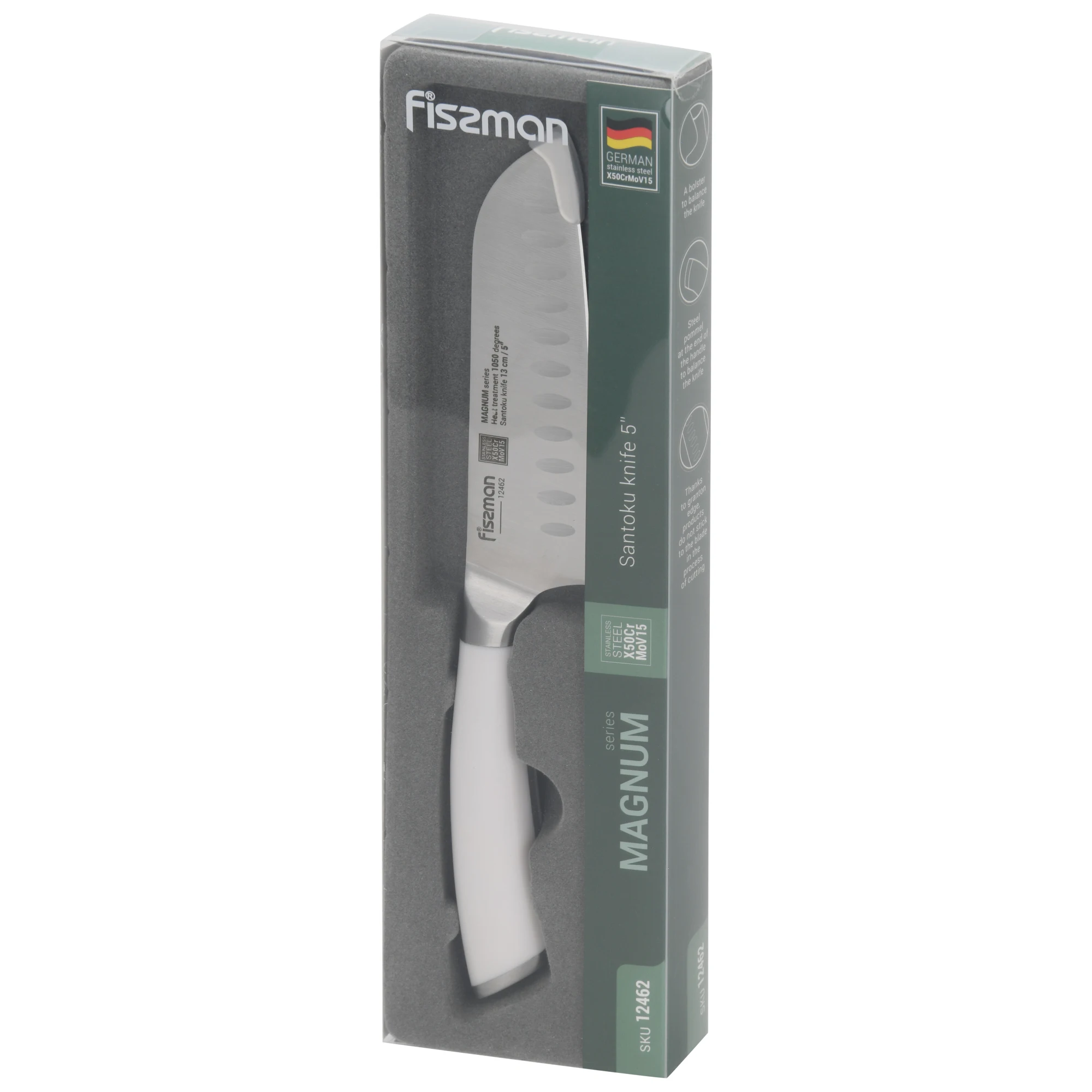 FISSMAN 5 дюймов Santoku нож MAGNUM (X50CrMoV15 сталь)