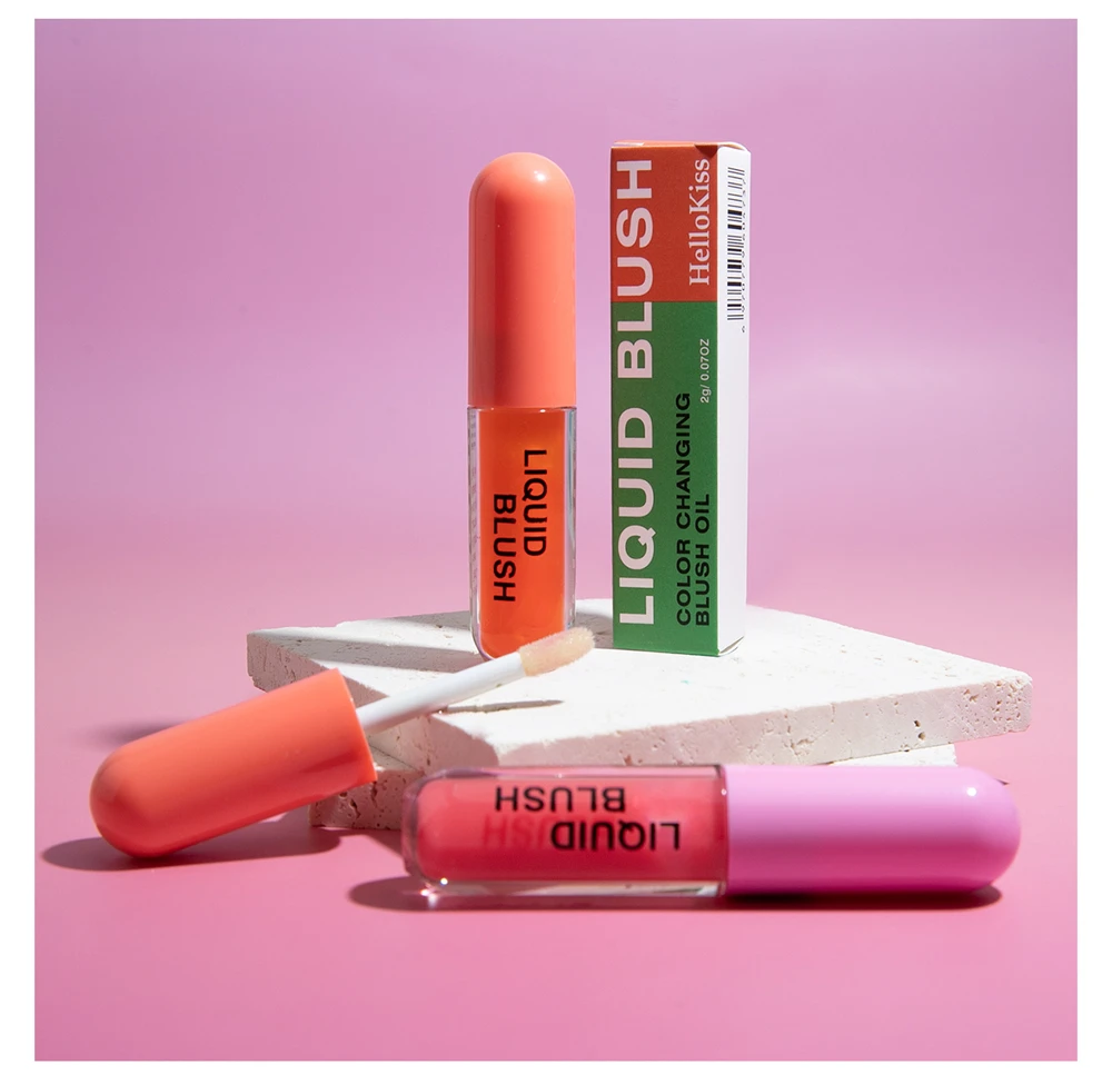 Blush Lip Gloss Dual-Use Fixed Makeup 3 colors Lasting Shiny Lipstick  Temperature Changing Lip And Cheek