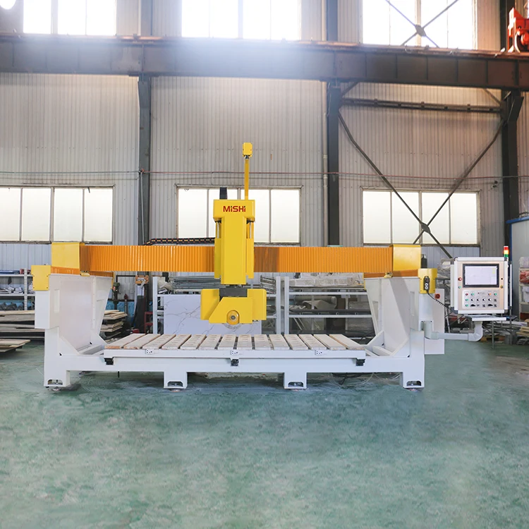 MISHI Bridge Saw Stone Cutting Machine Making Cabinet Countertop 5 Axis Cnc Marble Quartz Cutting Polishing Machine