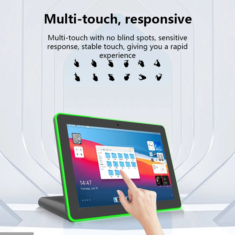 L Shape 10.1 Inch Capacitive Touch RJ45 Restaurant Bank Ordering Digital Signage Android Tablet PC