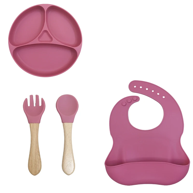 BSCI certification wholesale can customize environmental protection non toxic suction strong division kids silicone plate sets