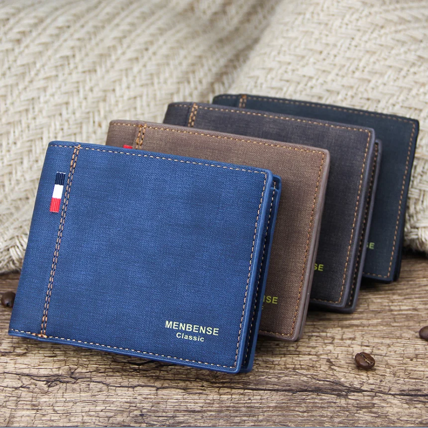 Stylish Pu Leather Wallet Men Simple Casual Short Male Wallet Small Clutch Purse