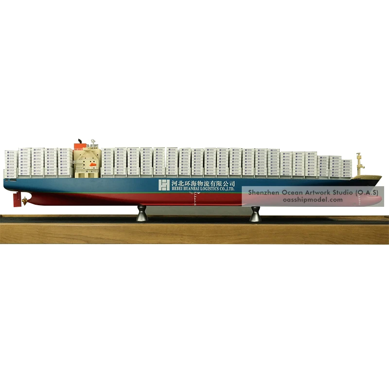 O.A.S Handmade 65cm Ship Model Factory Shipping Gift Hobby Display Cases Beautifully Crafted Container Ship Model