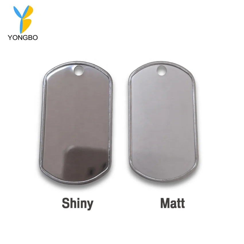Manufacture 304 Stainless Steel Dog Tag With Matt Silver Or Shinny Silver Surface Finishing