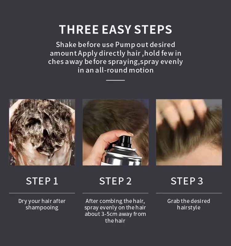 Strong Hold Freezing Finishing Glossy Hair Spray Glued Blasting Freeze Spray