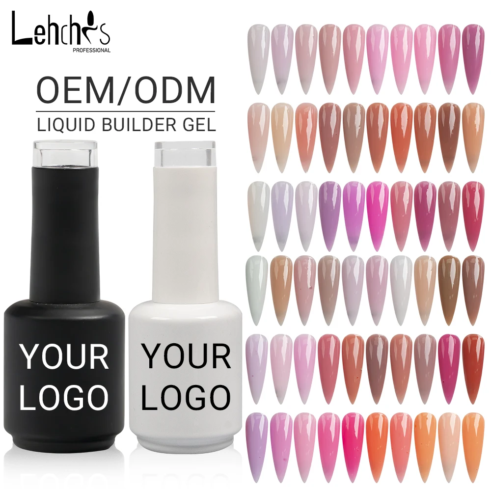 Lehchis 72 Colors HEMA Free Self Leveling Acrylic Extension Gel Liquid Milky White Jelly BIAB Gel Polish Builder in Bottle