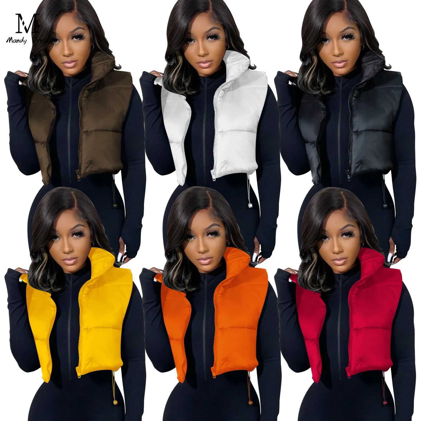 High Quality Ladies Puffer Coats Sleeveless Zipper Outwear Winter Waistcoat Plus Size Clothing Women Short Bomber Jacket