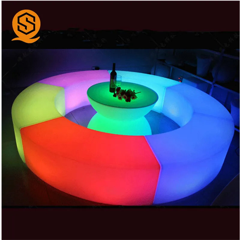 Factory Price Hot Selling Glowing Restaurant Led Bar Counter For Sale Outdoor Led Plastic Bar Counter