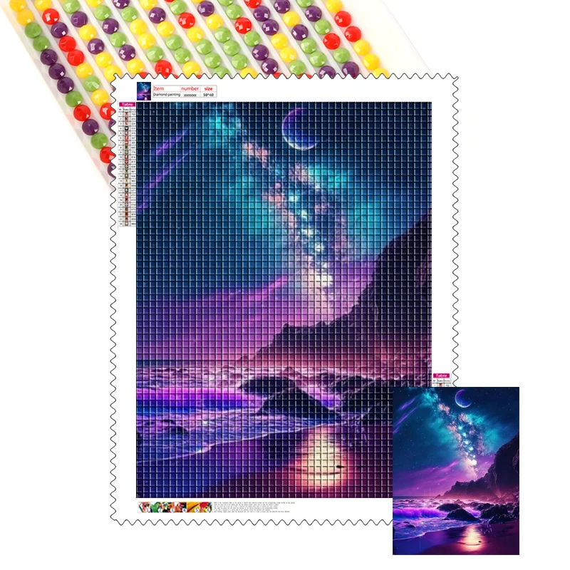 5d Diamond Painting Kit for Adults Nice Night Aurora Series Pattern Full Drills Fairy Dust Diamond Ab Diamond Home Decor Gifts