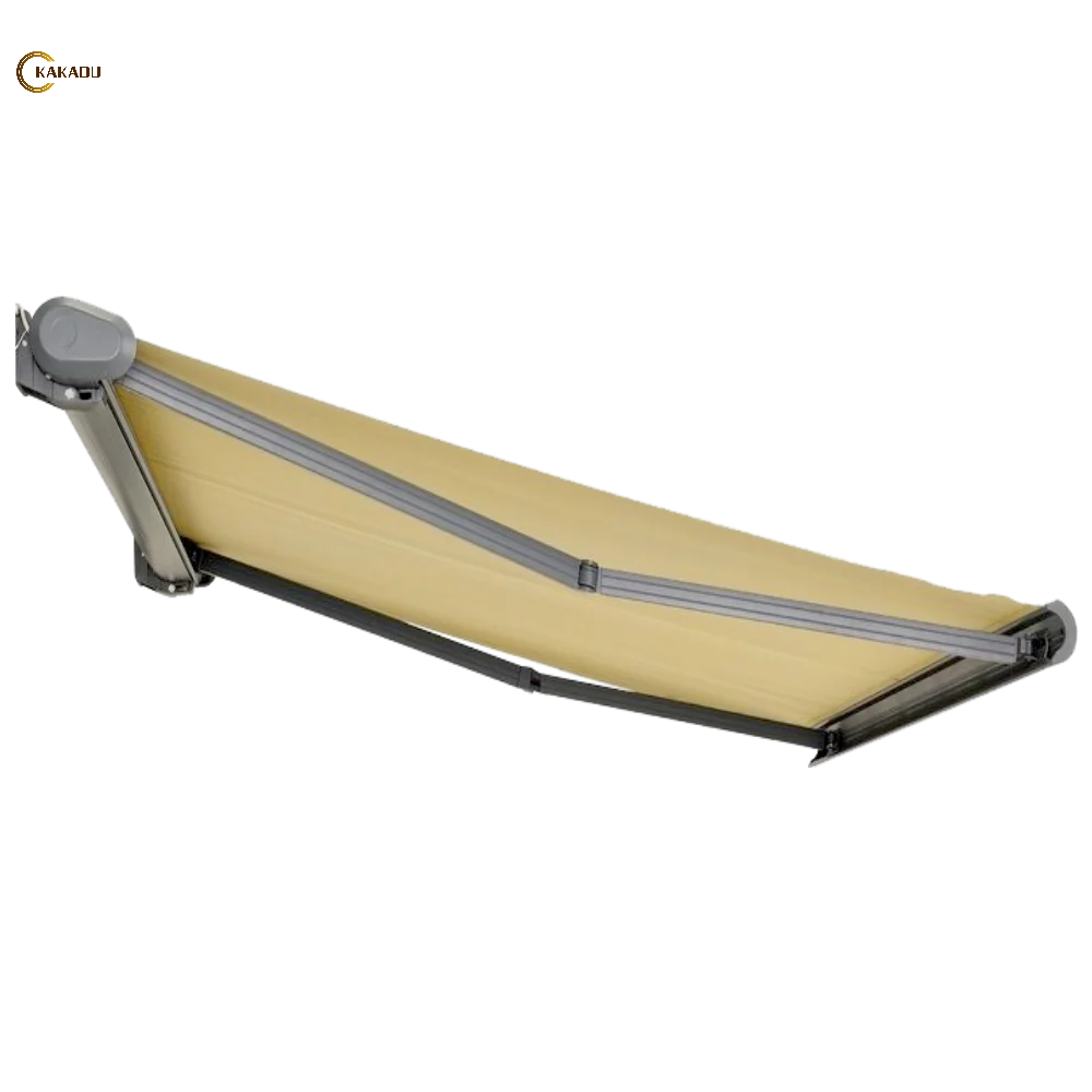 KAKADU Waterproof Electric Acrylic Fabric Aluminum Frame Full Cassette Retractable Arm Awning Outdoor With LED Light