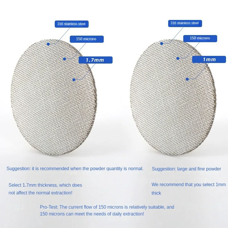Espresso Puck Screen 1.0mm 1.7mm Thickness sintered screen 316 316L Stainless Steel  Dispersion Screen Filter