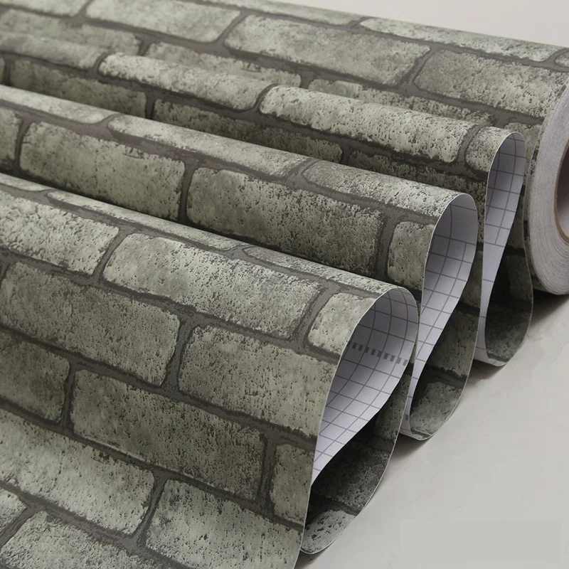 marble design decoration pvc self adhesive brick wallpaper for bedroom