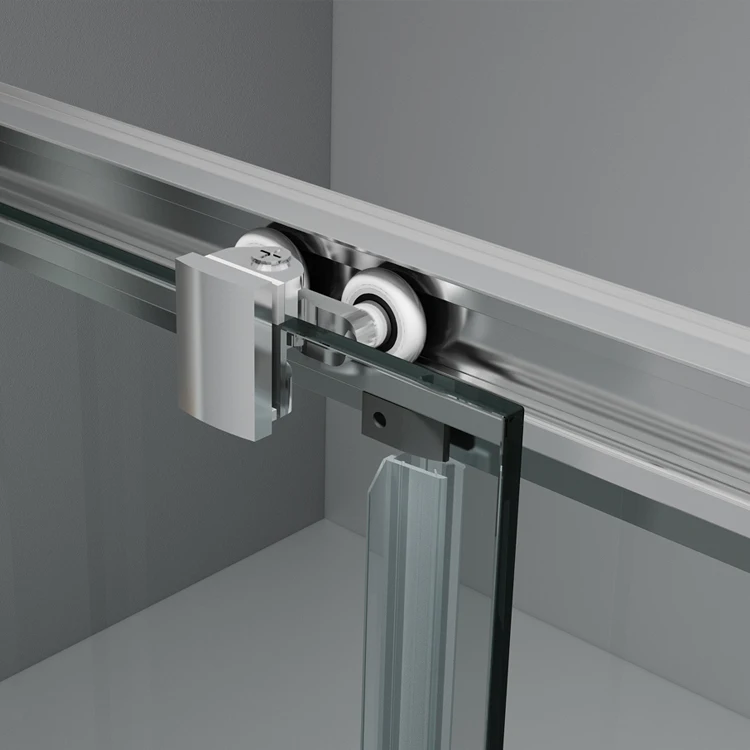 KDS Bathroom Aluminum Frame Sliding Shower Door Clear 4 Side Tempered Glass Sliding Shower Enclosure