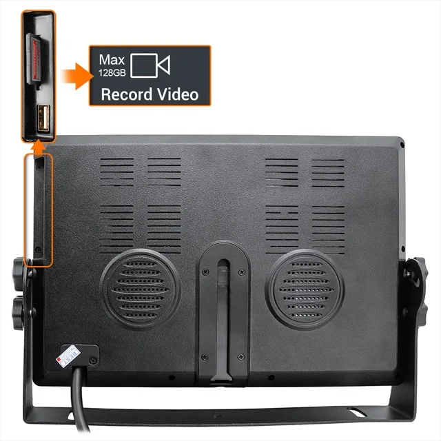  9 дюймов 1080P видео Запись DVR AHD ИК-камера заднего вида тележка для камеры cam автомобиля 4 CH IPS монитор Зонт поддержка SD