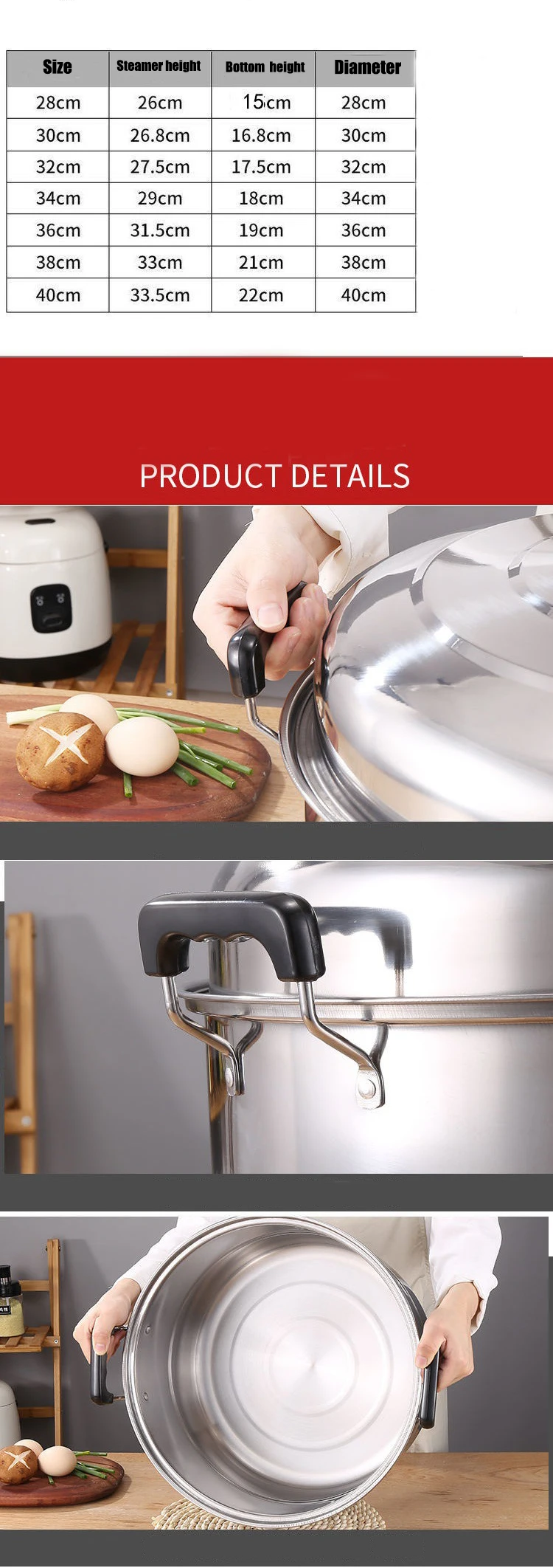 2 layer cooking steamer stainless steel food steamer steamer pot with lid