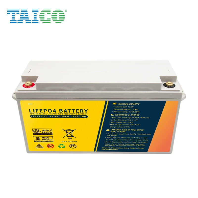 TAICO lithium solar battery for 12.8v 120ah lithium ion lifepo4 battery