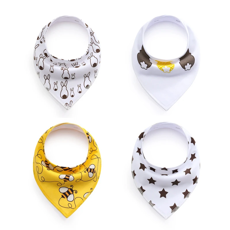 Dropshipping 4 pack 7 days vintage dribble pack baby burp bib fleece Polyester cotton boy girl Unisex  bandana drool bibs set