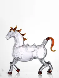 Animal Shaped Glass Bottle Golden horse Shaped Clear Glass Decanter Whiskey Glass Bottles 1000ml