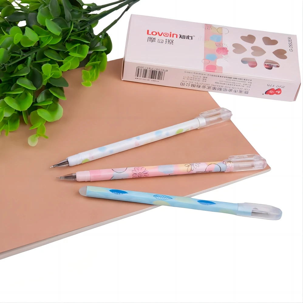 Kawaii Kids flower Gel Pen with Eraser 0.5mm black ink pen G-2852ER for School  Practice writing draw line Erasable pens
