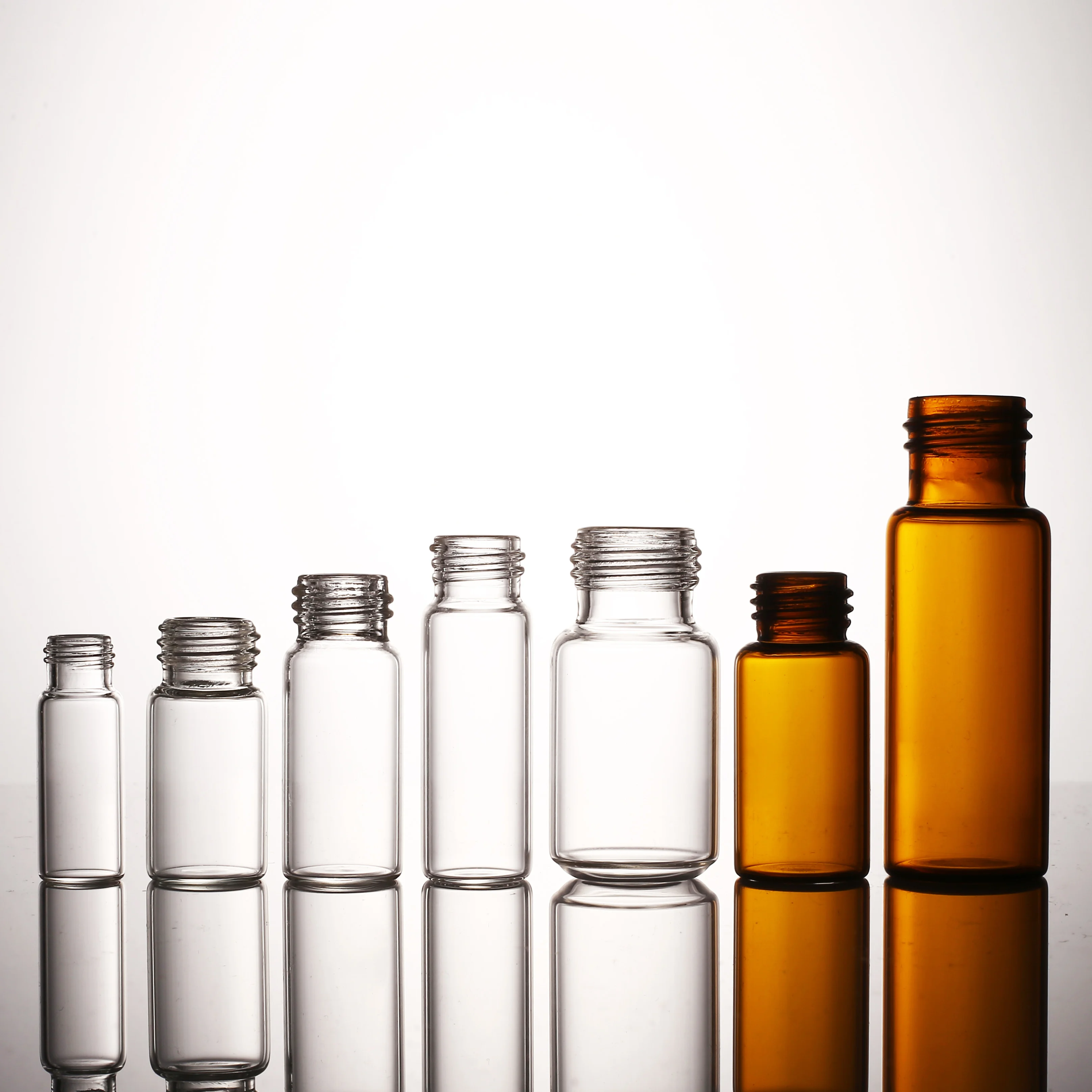 Refillable Amber Clear  Glass Essential Oil Bottle Perfume Cosmetic Vials Jars with Eye Dropper Dispenser, Black Screw Cap