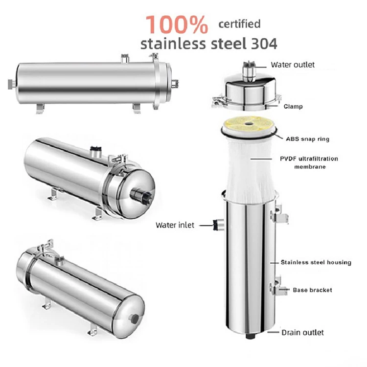 Stainless Steel 2000L/h flow water purification UF machine Whole house water purification