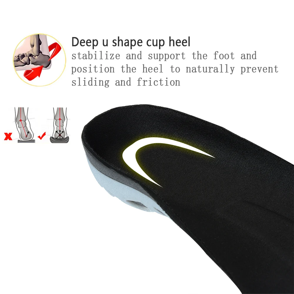 Pu Sports Orthopedic Insoles Pads For Shoes Soles Flat Feet Arch Support Corrector Shoes Inserts Cushion Breathable Foot Insole
