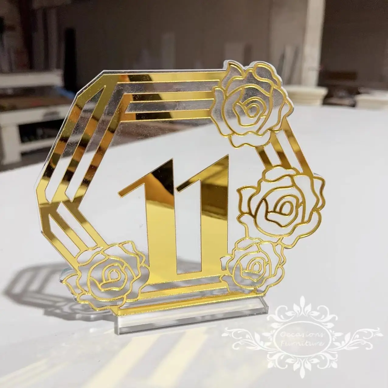 Acrylic Gold Table Number VIP Wedding Guest Dining Table Top Decorations