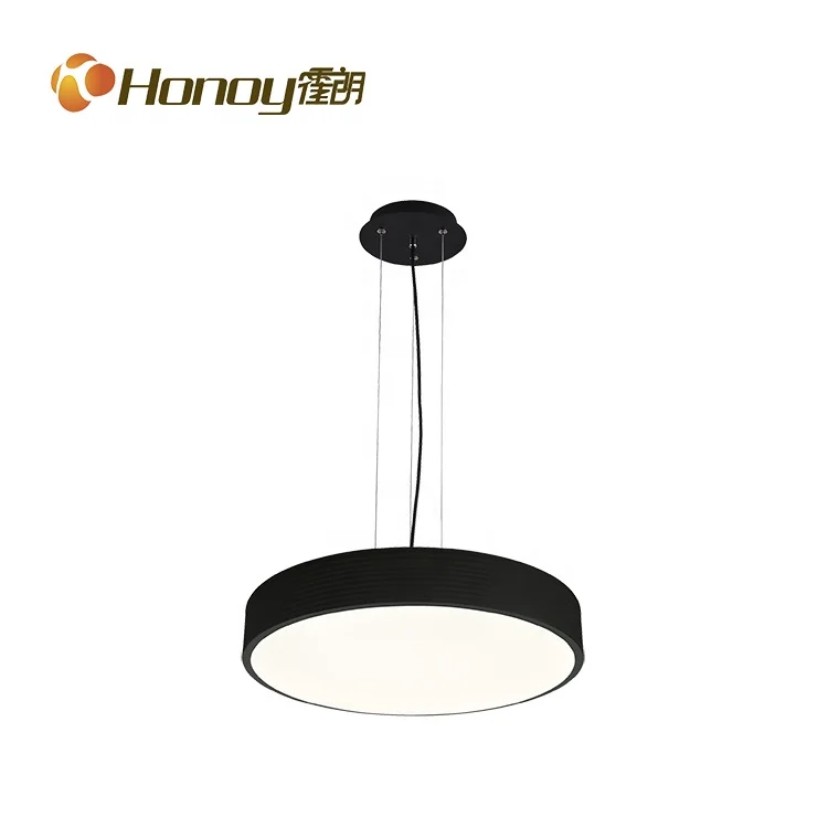 Black White Panel Hanging Light Pendant Ceiling Modern Round Dimmable Pendant Lamp