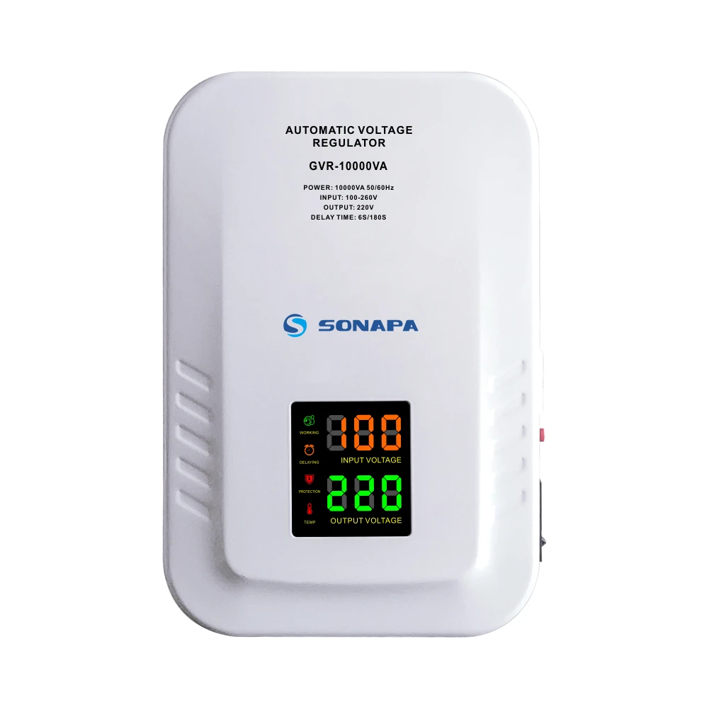 Single Phase Household 10000va 10KVA wall mounted AC 220V automatic voltage regulator.