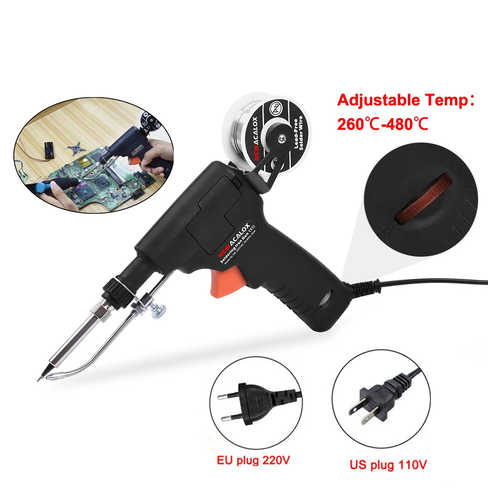 Temperature Adjustment Soldering Iron Gun Kit 60W 110V/220V Automatic Hand-held Internal Heating Solder Gun Welding Tool