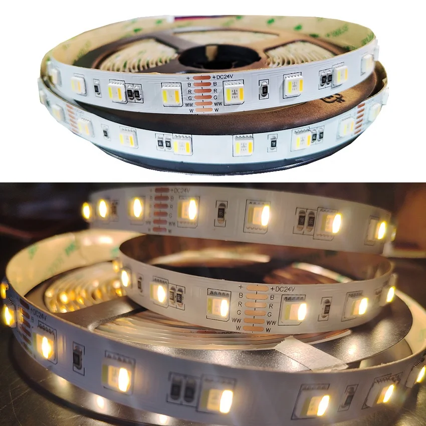 5050 двухцветный rgb cct ww cw rgbw rgbcct rgbwww 96ledm 60 светодиодов/м 120 Светодиодная лента